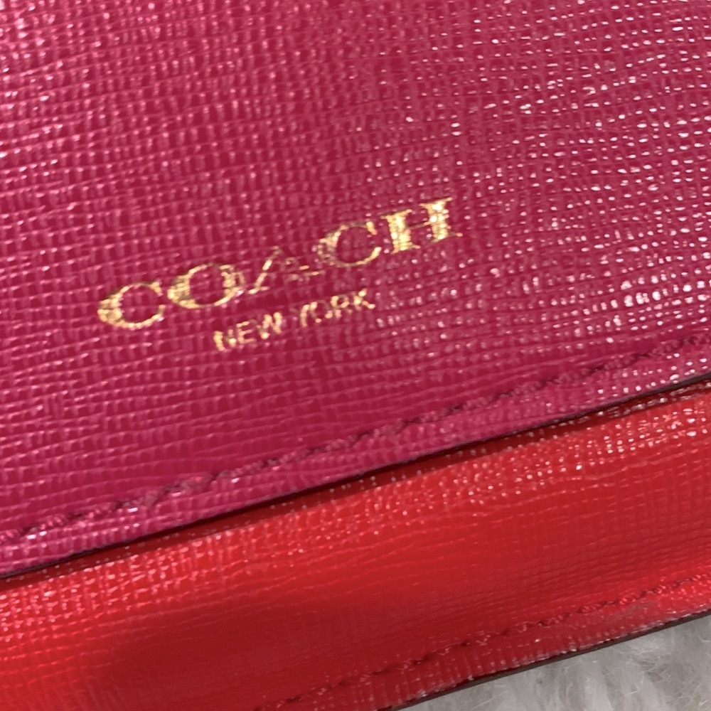 COACH color block long line wallet snap closure card compartments leather - Picture 3 of 12